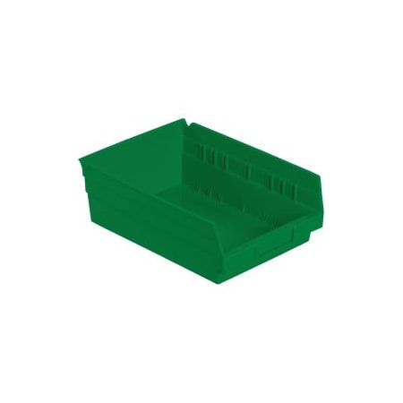 Quantum Storage Systems Shelf Storage Bin, Plastic, Green, 12 PK QSB107GN